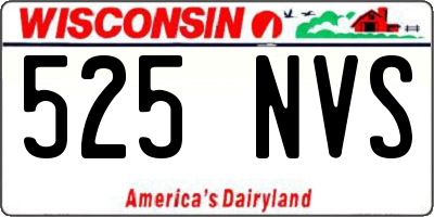 WI license plate 525NVS