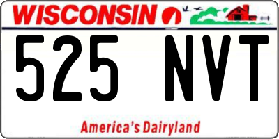WI license plate 525NVT