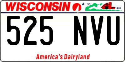 WI license plate 525NVU