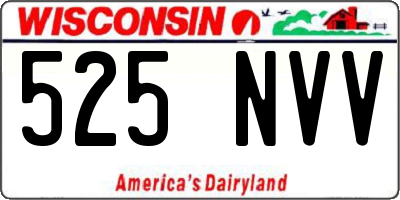 WI license plate 525NVV