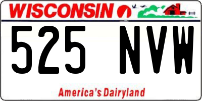 WI license plate 525NVW