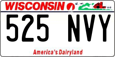 WI license plate 525NVY