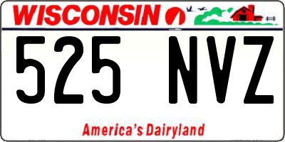 WI license plate 525NVZ