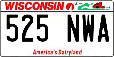 WI license plate 525NWA