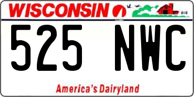 WI license plate 525NWC