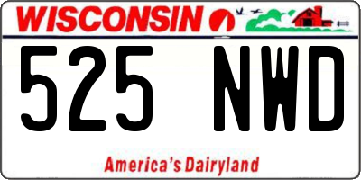 WI license plate 525NWD