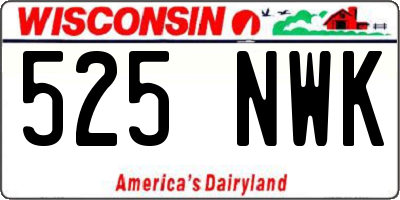 WI license plate 525NWK