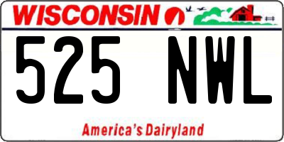 WI license plate 525NWL