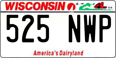 WI license plate 525NWP