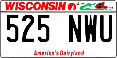 WI license plate 525NWU