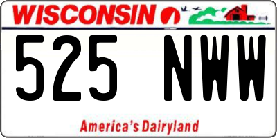 WI license plate 525NWW
