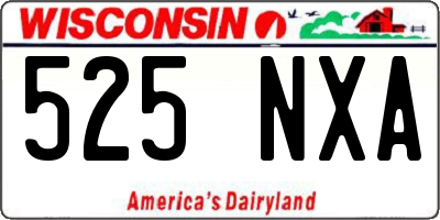 WI license plate 525NXA