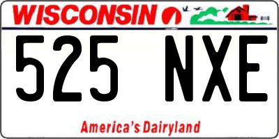 WI license plate 525NXE