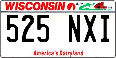 WI license plate 525NXI