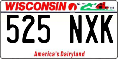 WI license plate 525NXK