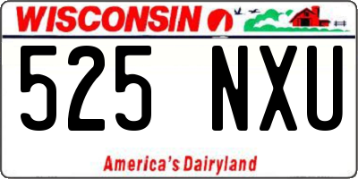 WI license plate 525NXU