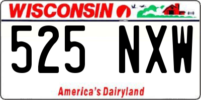 WI license plate 525NXW