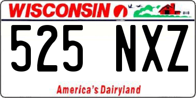 WI license plate 525NXZ