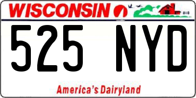 WI license plate 525NYD