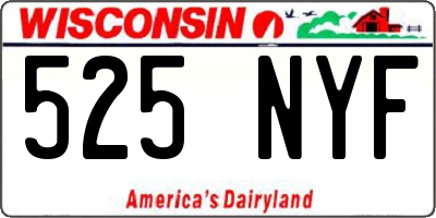 WI license plate 525NYF