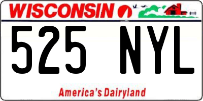 WI license plate 525NYL