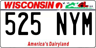 WI license plate 525NYM