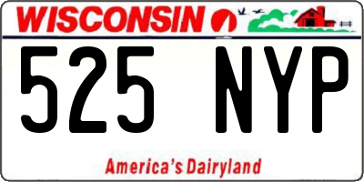 WI license plate 525NYP