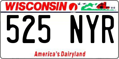 WI license plate 525NYR