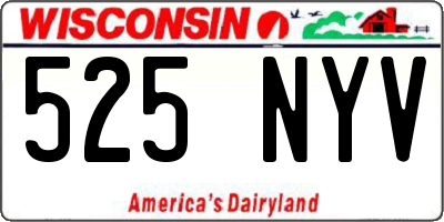 WI license plate 525NYV