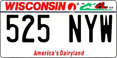 WI license plate 525NYW