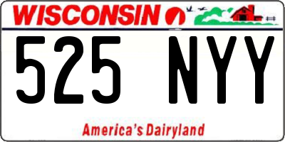 WI license plate 525NYY