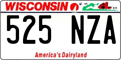 WI license plate 525NZA