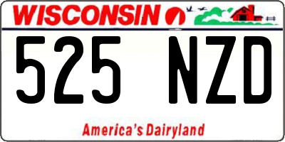 WI license plate 525NZD