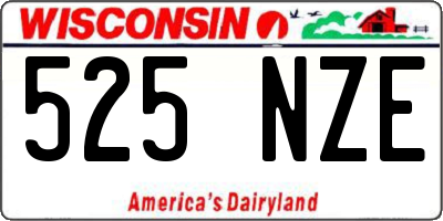 WI license plate 525NZE