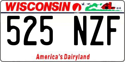 WI license plate 525NZF