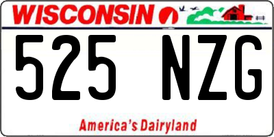 WI license plate 525NZG