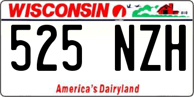 WI license plate 525NZH