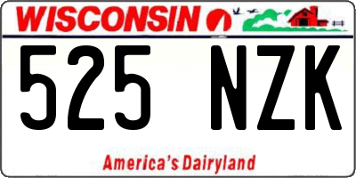 WI license plate 525NZK