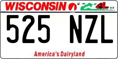 WI license plate 525NZL