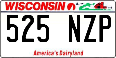 WI license plate 525NZP