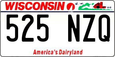WI license plate 525NZQ
