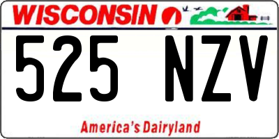 WI license plate 525NZV