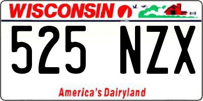 WI license plate 525NZX