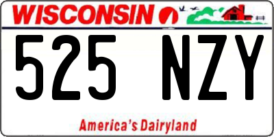 WI license plate 525NZY