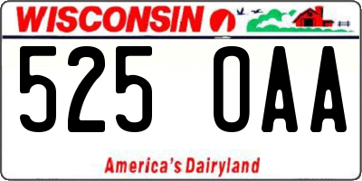 WI license plate 525OAA