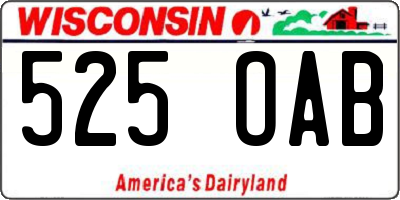 WI license plate 525OAB