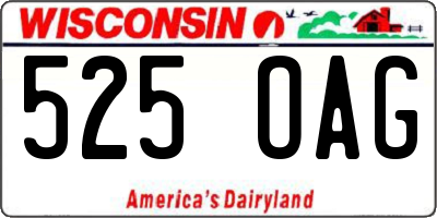 WI license plate 525OAG