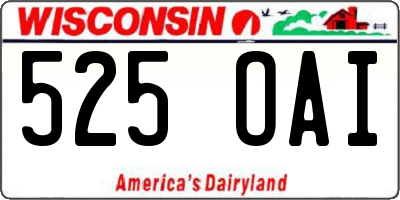 WI license plate 525OAI