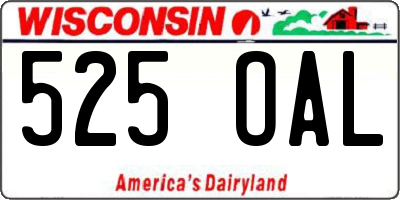 WI license plate 525OAL