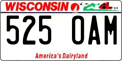 WI license plate 525OAM